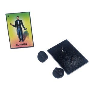 El Toxico Pin Loteria Pin For Caps Clothing Enamel Badge Polaca Mexican Game Pin